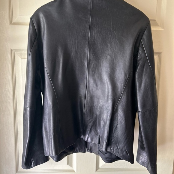 Jones New York black leather bomber jacket, size L - Picture 2 of 3